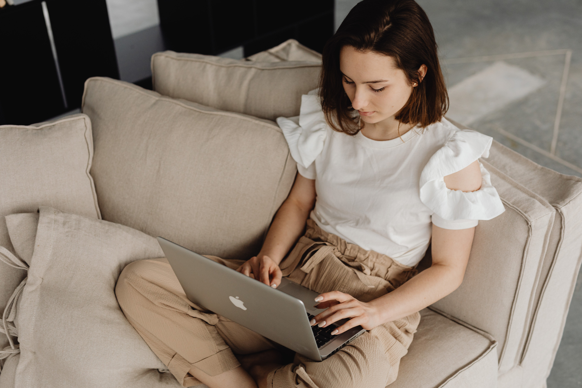 A Woman using Laptop 
